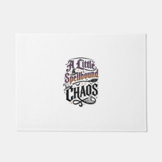 Witch Humour Shirt With Spellbound Chaos Typograph Doormat