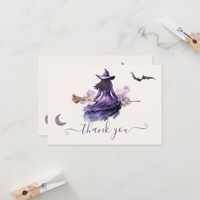 Witch is getting Hitched Halloween Note Card (Front/Back In Situ)