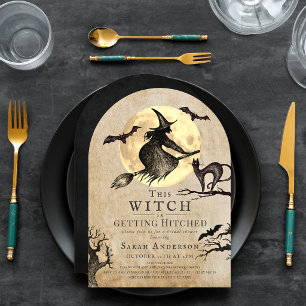 Witch is getting Hitched Vintage Bridal Shower Invitation