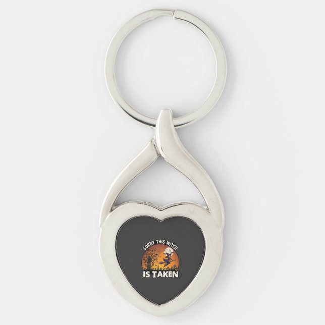 Witch Is Taken Broom Tree Graveyard Halloween_1 Key Ring (Front)