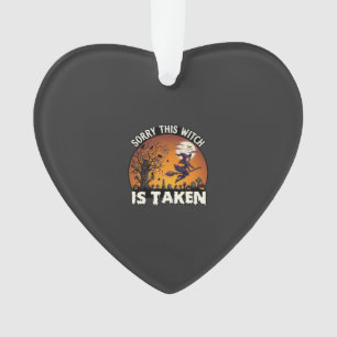 Witch Is Taken Broom Tree Graveyard Halloween_1 Ornament