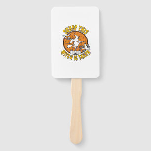 Witch Is Taken Halloween Pumpkins Cat_1 Hand Fan