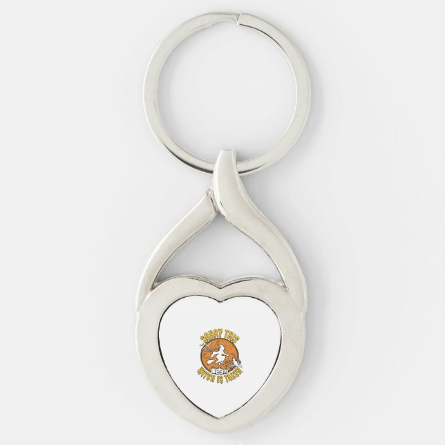 Witch Is Taken Halloween Pumpkins Cat_1 Key Ring (Front)