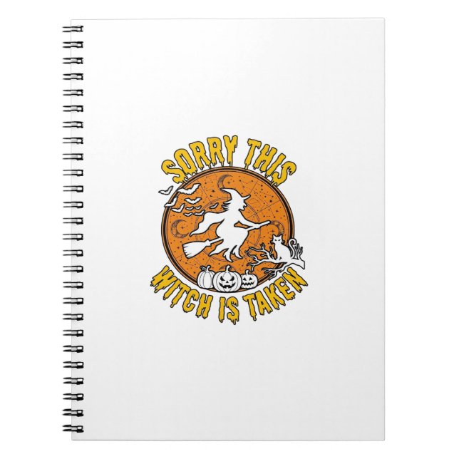 Witch Is Taken Halloween Pumpkins Cat_1 Notebook (Front)