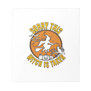 Witch Is Taken Halloween Pumpkins Cat_1 Notepad
