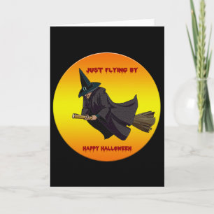 Witch Just Flying By Greeting Card