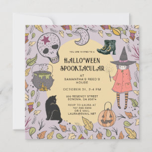 Witch Kid's Halloween Party Invitation