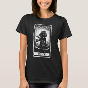 Witch Lamp Cat Tarot Card Pagan Goblincore Goth Oc T-Shirt
