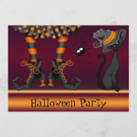 Witch Legs, Cat and Spider Halloween Party