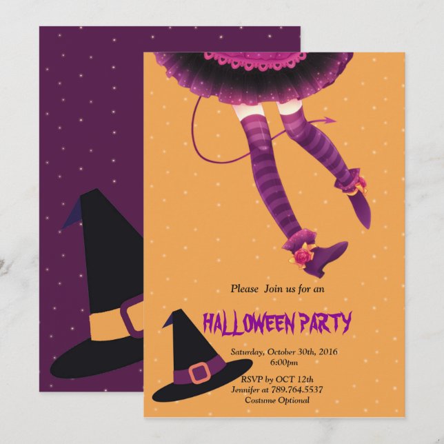 witch legs Halloween Invitation (Front/Back)