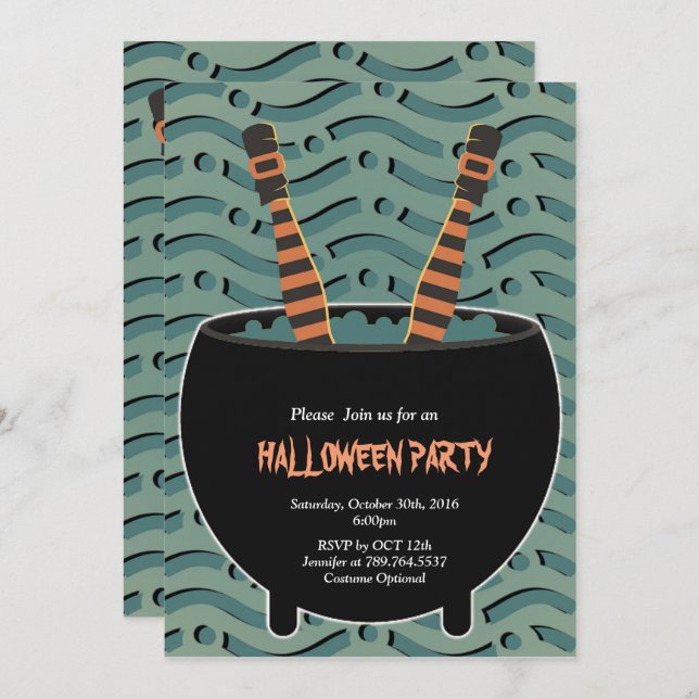 witch legs Halloween Invitation (Front/Back)