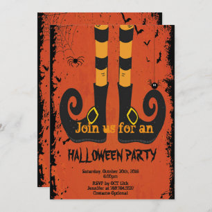 witch legs Halloween Invitation