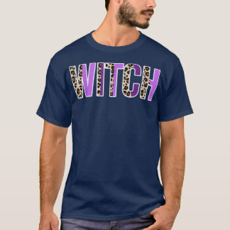Witch Leopard Design Witches Halloween Costume Des T-Shirt