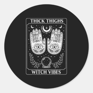 Witch lover witchy halloween spooky thick thighs classic round sticker