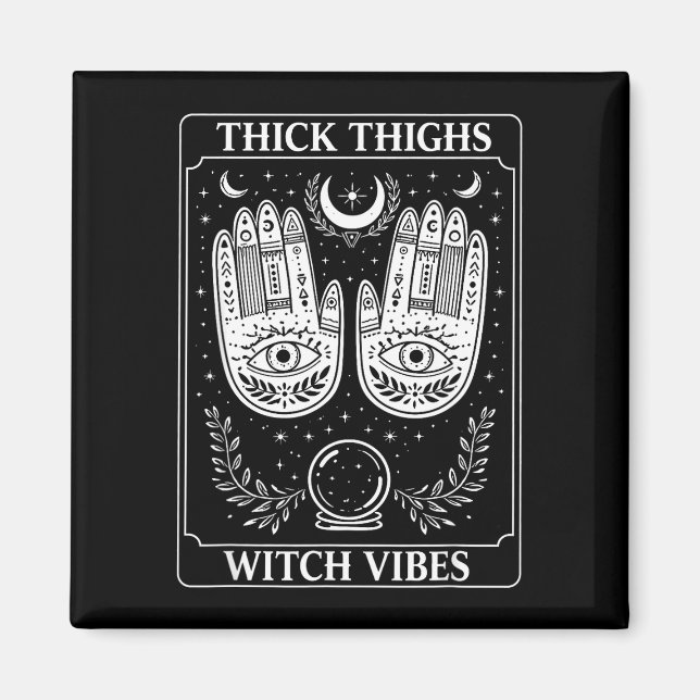 Witch lover witchy halloween spooky thick thighs magnet (Front)