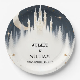 Witch Magical Dream Mystical Stars Moon Wedding Paper Plate