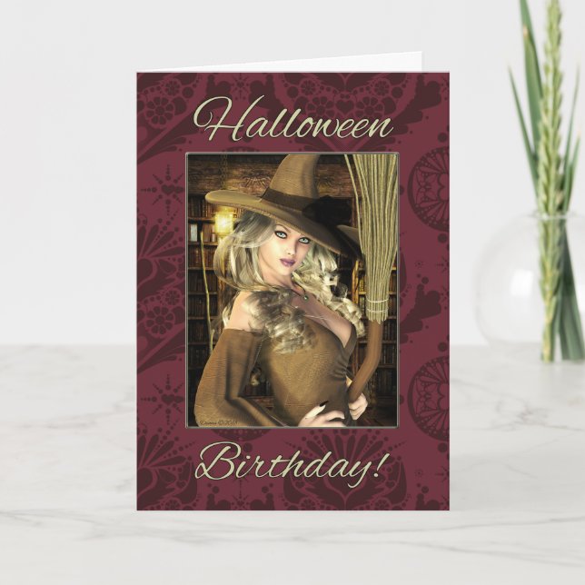 Witch Magical Halloween Birthday Blank Card (Front)