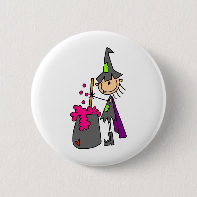 Witch Making Brew 6 Cm Round Badge (Front)
