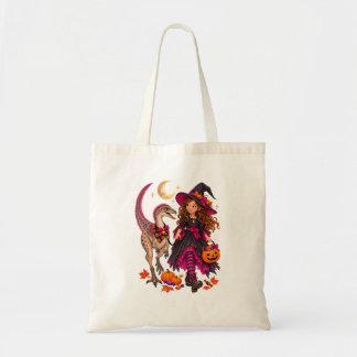 Witch & Masiakasaurus Halloween Trick-or-Treat Tot Tote Bag