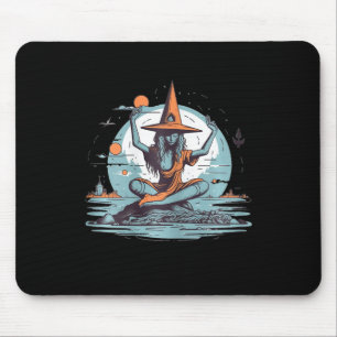 Witch Meditating Halloween Costume Yoga Zen Medita Mouse Mat