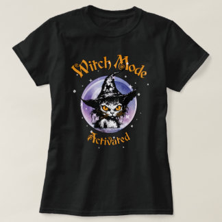 Witch Mode Activated Vintage Halloween Cat T-Shirt