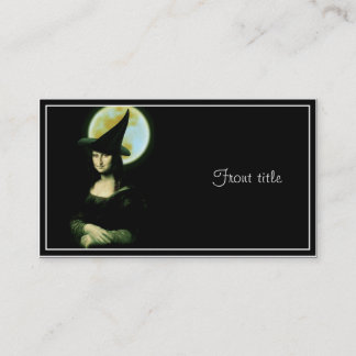 Witch Mona Lisa Halloween Full Moon Business Card