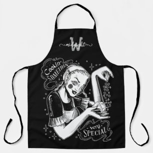 Witch Monogram Black All-Over Print Apron