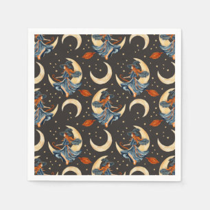 Witch, Moon and Planets Napkin