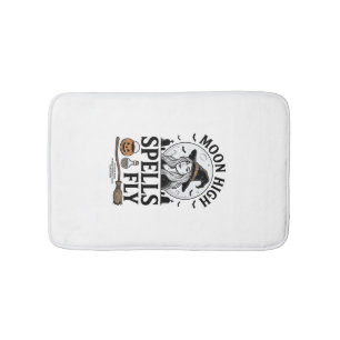 Witch Moon Shirt Vintage Engraving Halloween Tee_1 Bath Mat