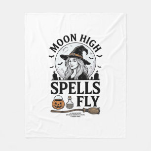 Witch Moon Shirt Vintage Engraving Halloween Tee_1 Fleece Blanket