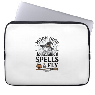 Witch Moon Shirt Vintage Engraving Halloween Tee_1 Laptop Sleeve
