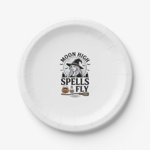 Witch Moon Shirt Vintage Engraving Halloween Tee_1 Paper Plate
