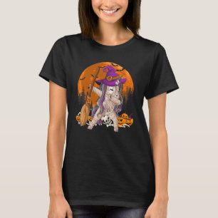 Witch Mummy Unicorn Dabbing With Broom Halloween C T-Shirt