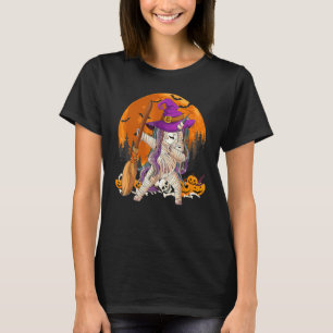 Witch Mummy Unicorn Dabbing With Broom Halloween C T-Shirt