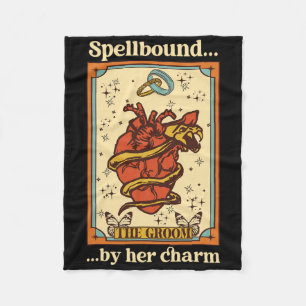 Witch Mystical Funny Bride And Groom Spellbound By Fleece Blanket
