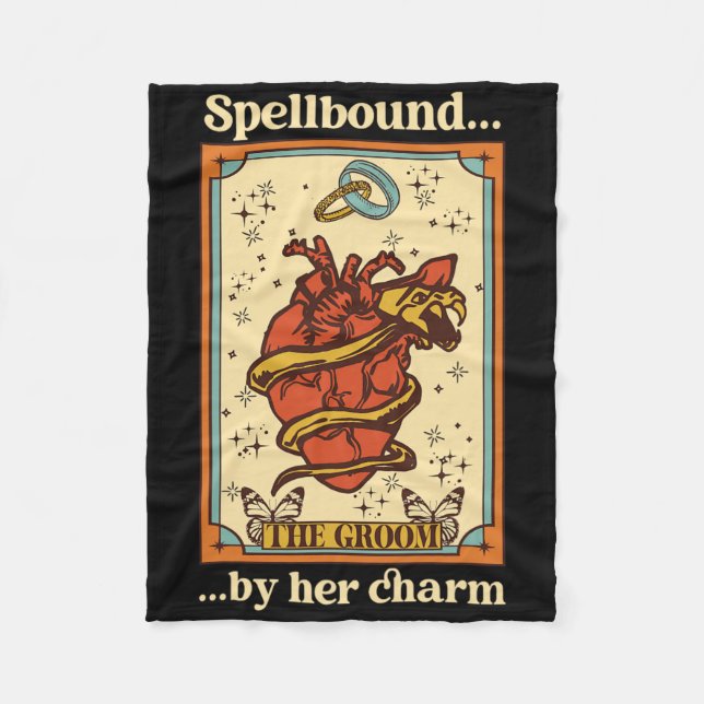 Witch Mystical Funny Bride And Groom Spellbound By Fleece Blanket (Front)
