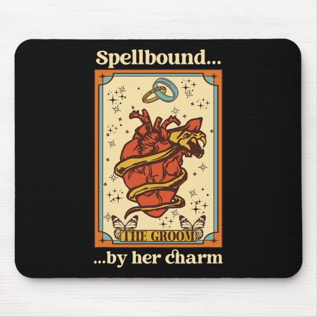 Witch Mystical Funny Bride And Groom Spellbound By Mouse Mat (Front)
