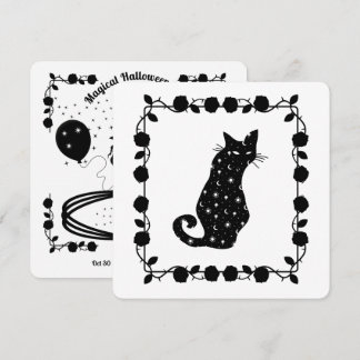 Witch n' Willow Cat Halloween Party Invitation