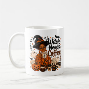 Witch Needs Coffee Music Teacher Halloween Mug
