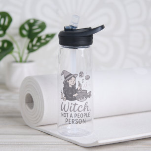 Witch Not A People Person Halloween Yoga Funny Water Bottle