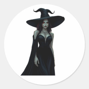 Witch of the Night Classic Round Sticker