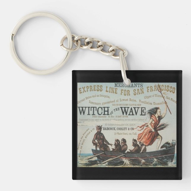 Witch of the wave Clipper Sailing ship Key Ring (Front)