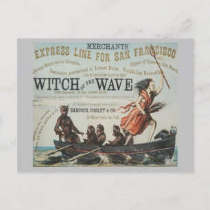 Witch of the wave Clipper Sailing ship Postcard