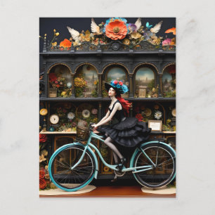 Witch on a Bicycle Postcard