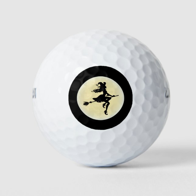 Witch on a broom golf balls (Front)