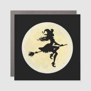 Witch on a broom Personalised Car Magnet