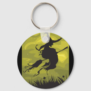 Witch On A Broomstick Keychain