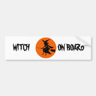WITCH ON BOARD BUMPER STICKER