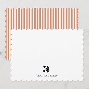 Witch on Broom Custom Stationary Name Thank You Card