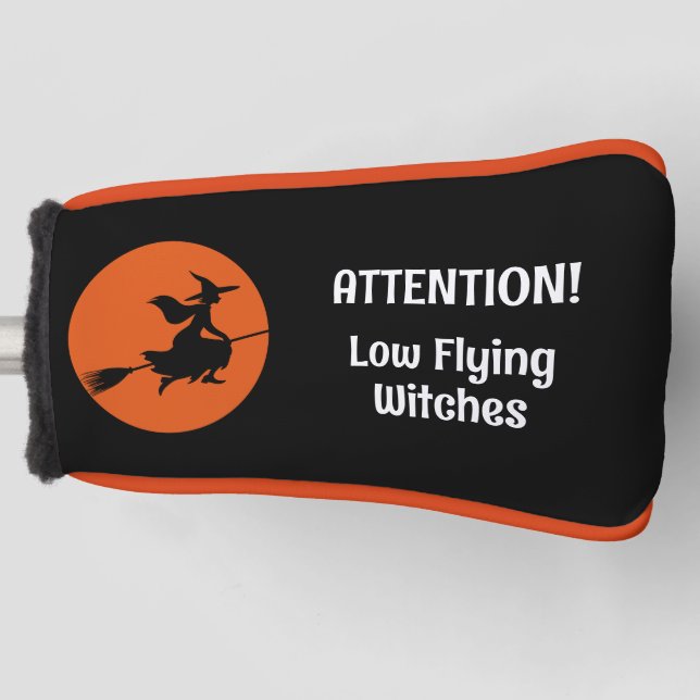 Witch on Broom Golf Head Cover (Front)